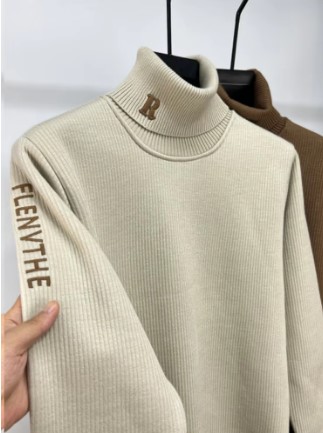 High end brand trend letter embroidery knitted sweater for men’s