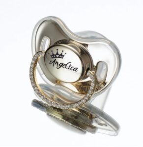 MIYOCAR Lovely bling Custom baby pacifiers with name Adorned