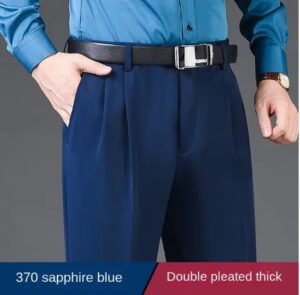 Mens suit pants Loose Fitting High Waist Trousers for Male