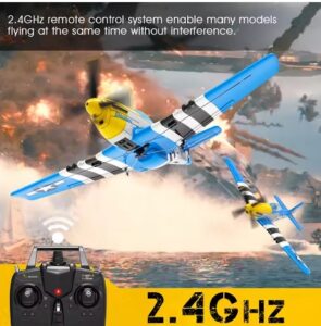 New 761-5v2 Volante Blue P-51d Rc Remote Control Airplane