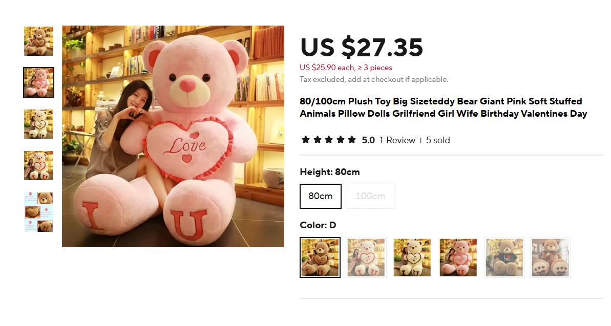 Big Sizeteddy Bear Giant Pink