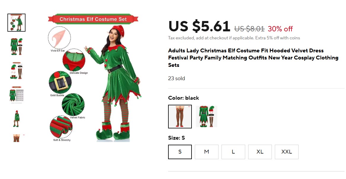 Christmas Adult Costumes Green & Red