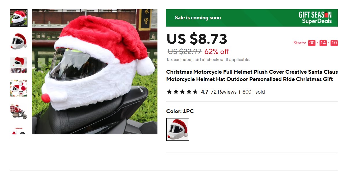 Christmas Motorcycle Full Helmet