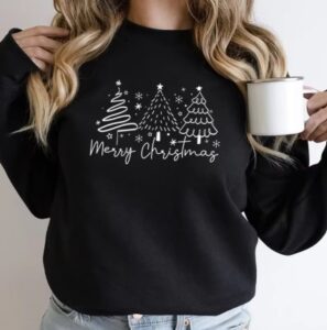 Merry Christmas Tree Trending Black Sweatshirts For Women