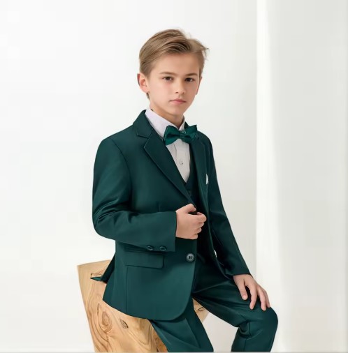 Boys Green High-end Suit Set Performance Wedding Birthday