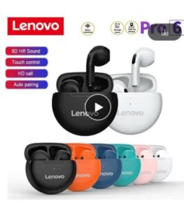 Lenovo TWS Air Pro6 Earphone Bluetooth Headphones With Mic