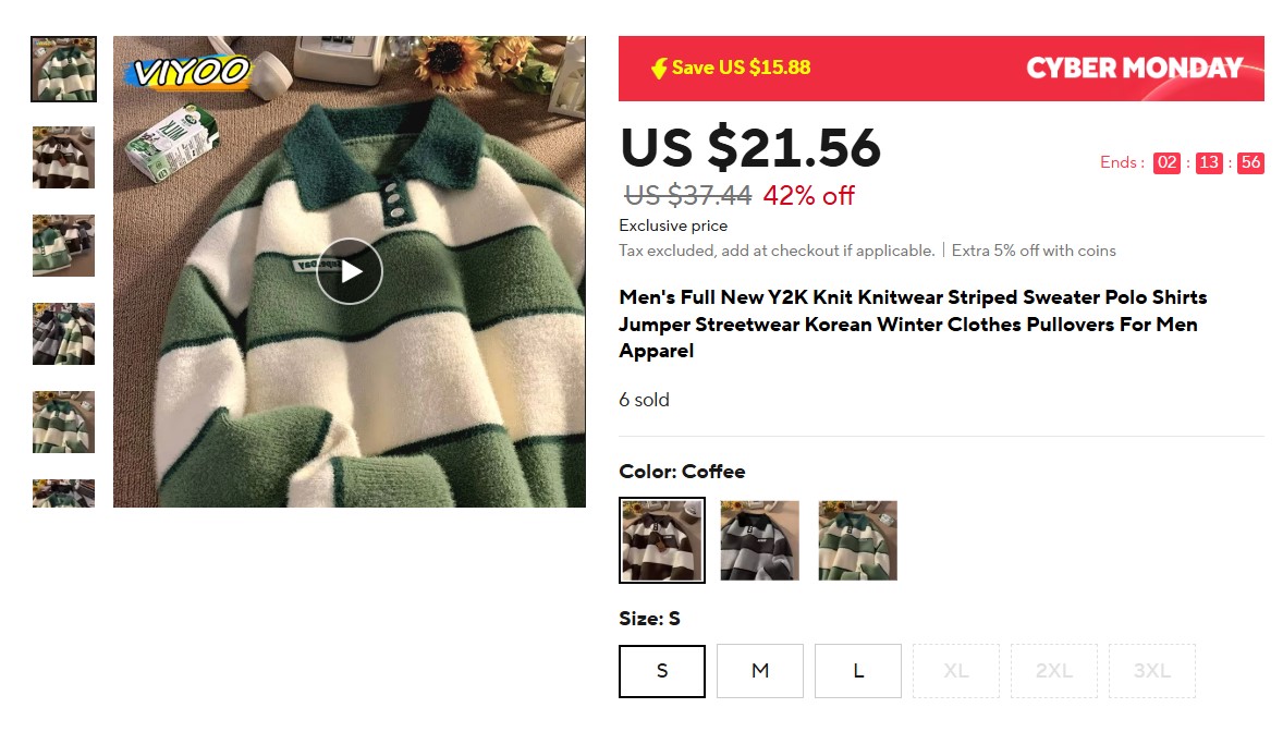 Men's Full New Y2K Knit Knitwear Striped Sweater Polo Shirts