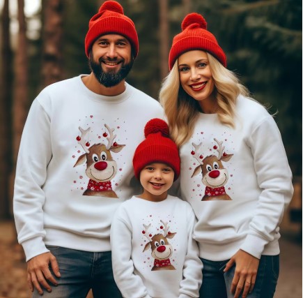 White Christmas Family Matching Clothes Sweatshirt