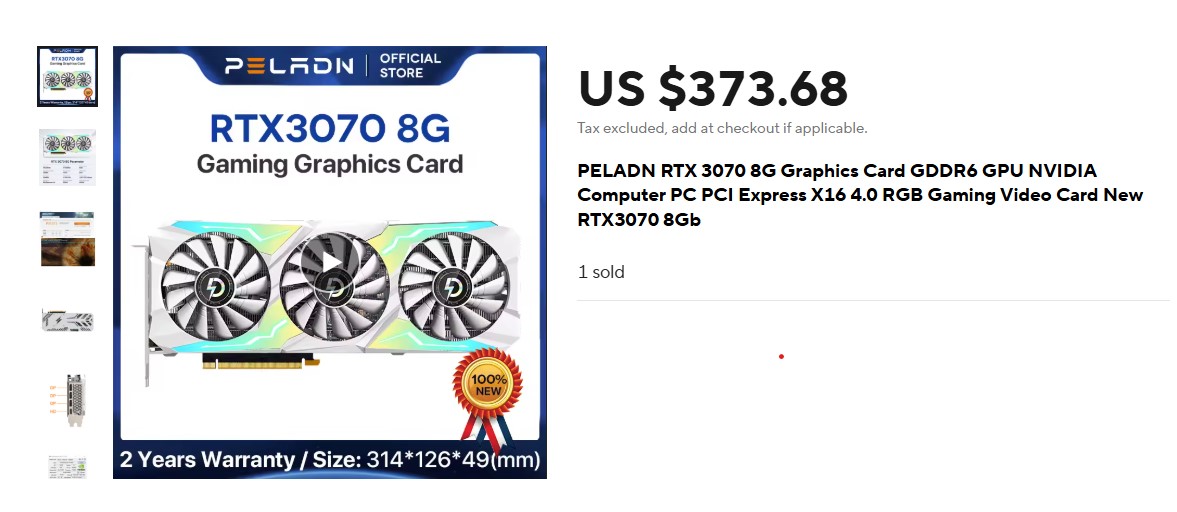 PELADN RTX 3070 8G Graphics Card