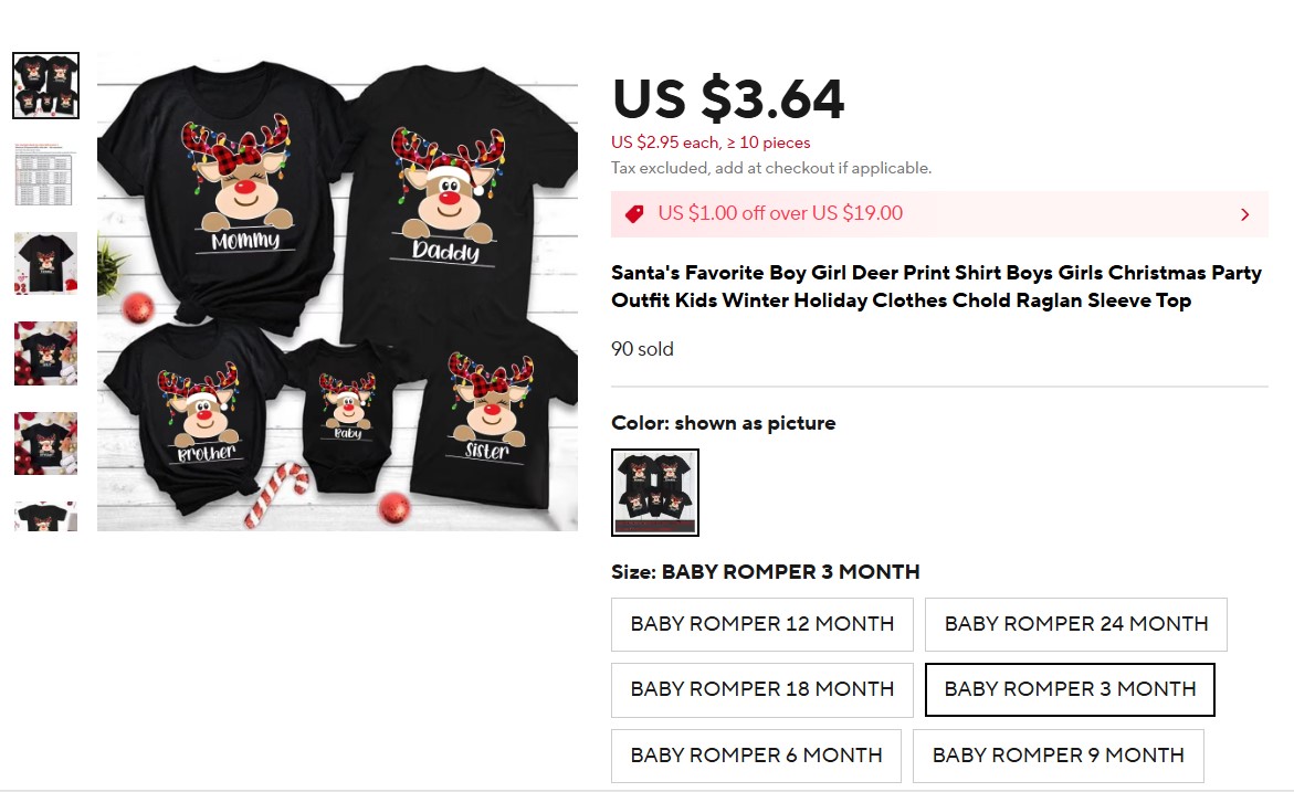 Santa's Favorite Boy Girl Deer Print Shirt