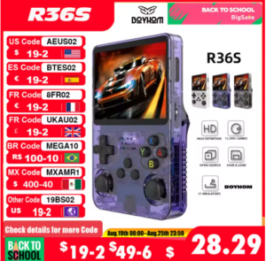 BOYHOM Open Source R36S Retro Handheld Game Console 3.5 Inch