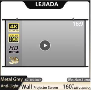 LEJIADA Projector Screen Wall Mounted 60 84 100 inch