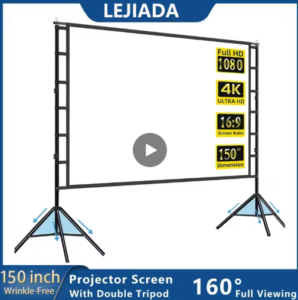 LEJIADA Projector Screen With Stand wrinkle-Free 50-160 inch