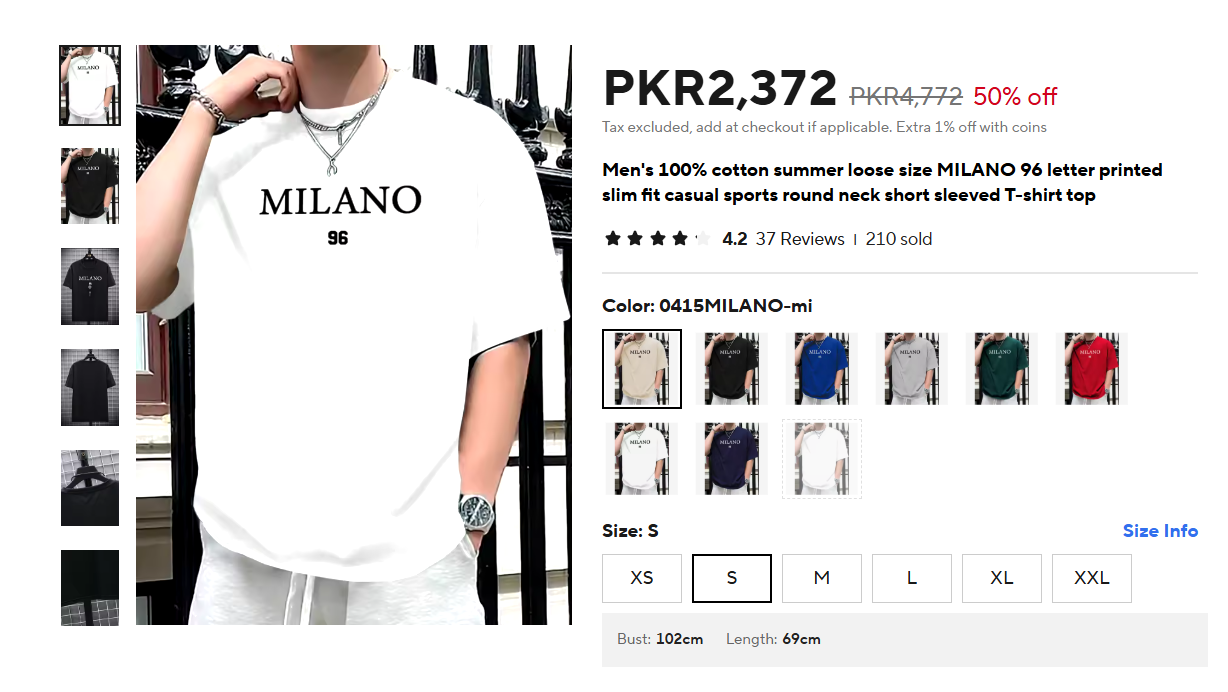 MILANO 96 letter printed slim fit casual sports round neck short sleeved T-shirt top